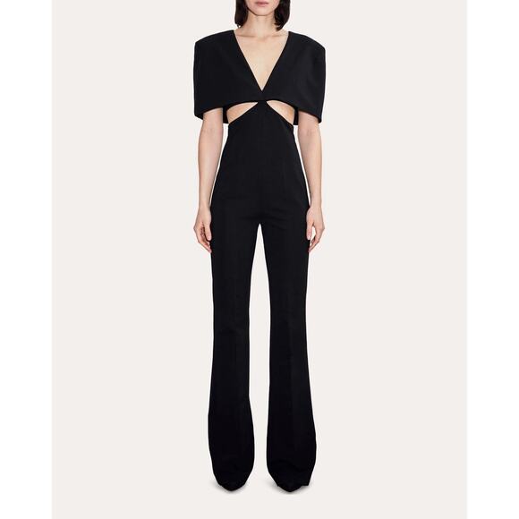 Et Ochs Conner Black Capelet Wide Leg Cut Out Jumpsuit Size 0 - Picture 1 of 8